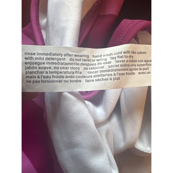 Eloquii Womens Plus Size 22 Striped Pink Ruffled One-Piece Swimsuit - Picture 5 of 6